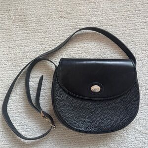 (Auth) Vintage Christian Dior Black Leather Crossbody Bag